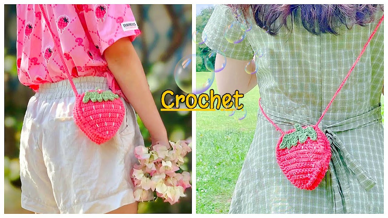 Crochet Little Strawberry  Bag