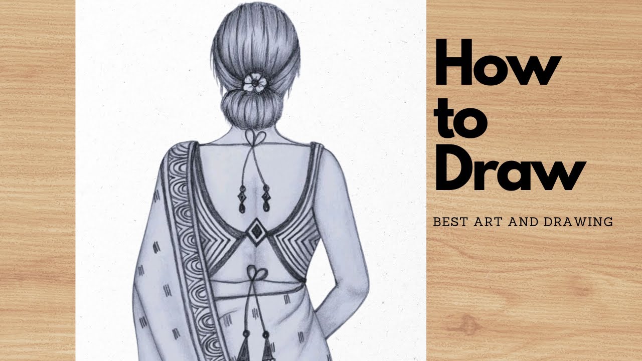 🎨 How to Draw a Beautiful Girl Wearing a Saree | Step by Step Drawing Tutorial 👧🧣