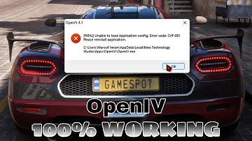 Open IV Unable to load application | CVF 001 | Try by reinstalling