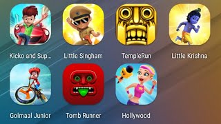 Kicko and Super Speedo,Little Singham,Temple Run,Little Krishna,Golmaal Junior,Tomb Runner,Hollywood