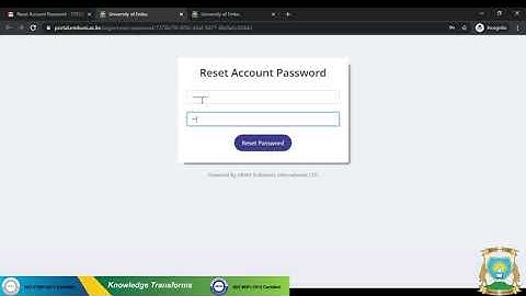 Reset Password Student Portal
