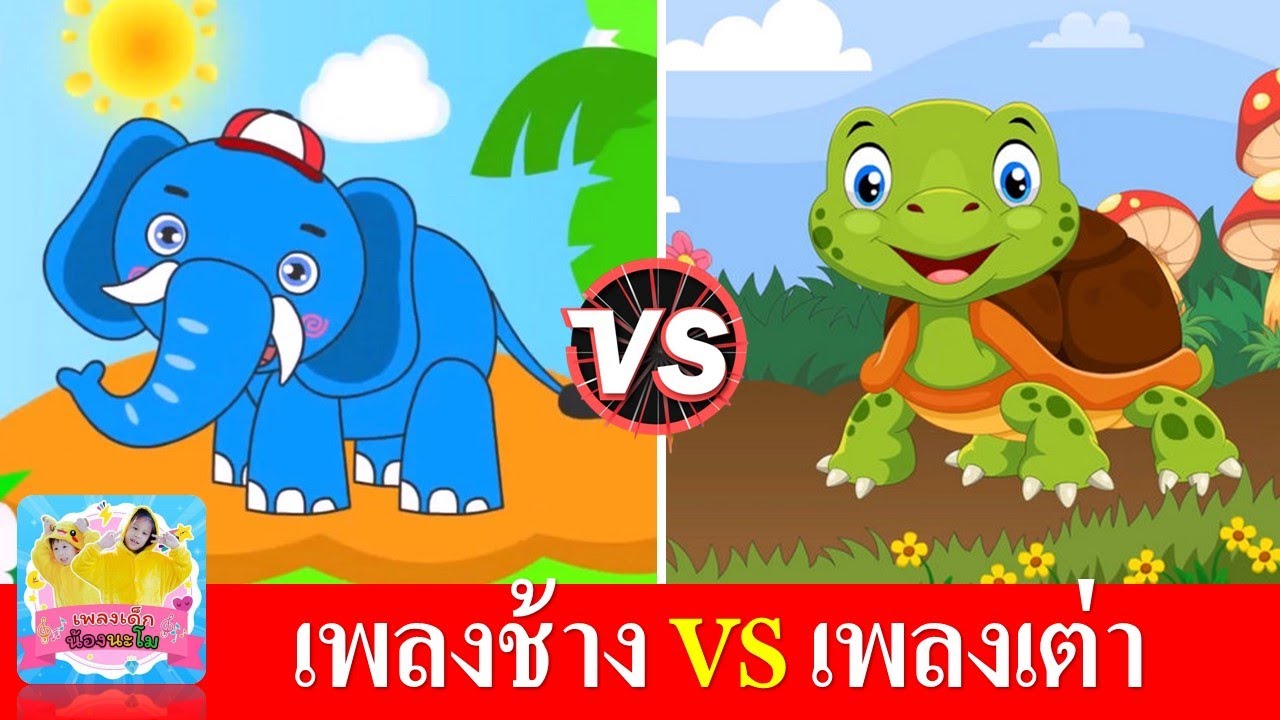 เพลงช้าง vs เพลงเต่า | เพลงเด็กในตำนาน เรียนรู้เรื่องสัตว์ | สื่อการเรียนสำหรับเด็กอนุบาล