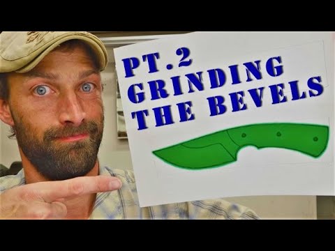 Stock Removal Knife Tutorial - Pt. 2 - Grinding The Bevels - Knife Making