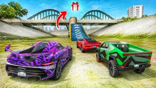 All Cars Bridge Jump Challenge😱| Extreme Car Driving Simulator 🔥| screenshot 1