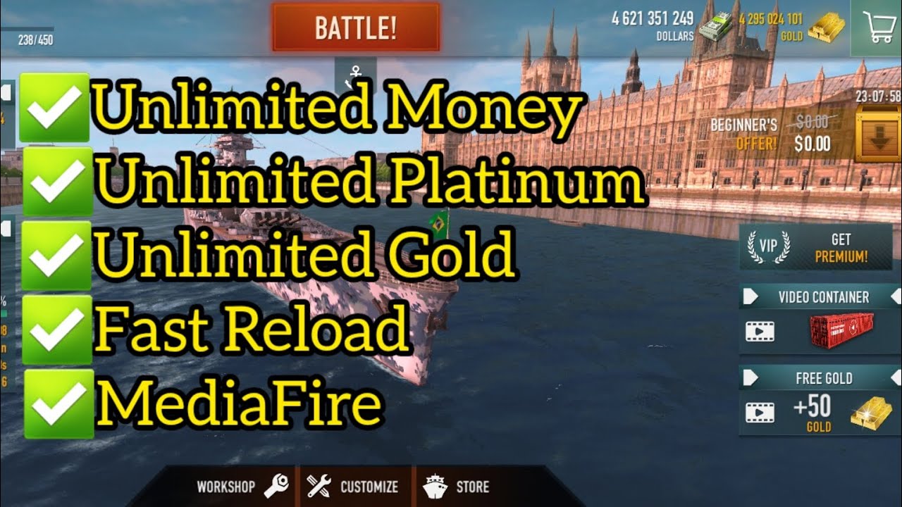 Unlimited Money,Platinum,Gold in Battle Of Warships. YouTube