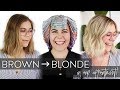 Brown to Blonde in one appointment 😱 Platinum Card Hair Technique with a Shadow Root