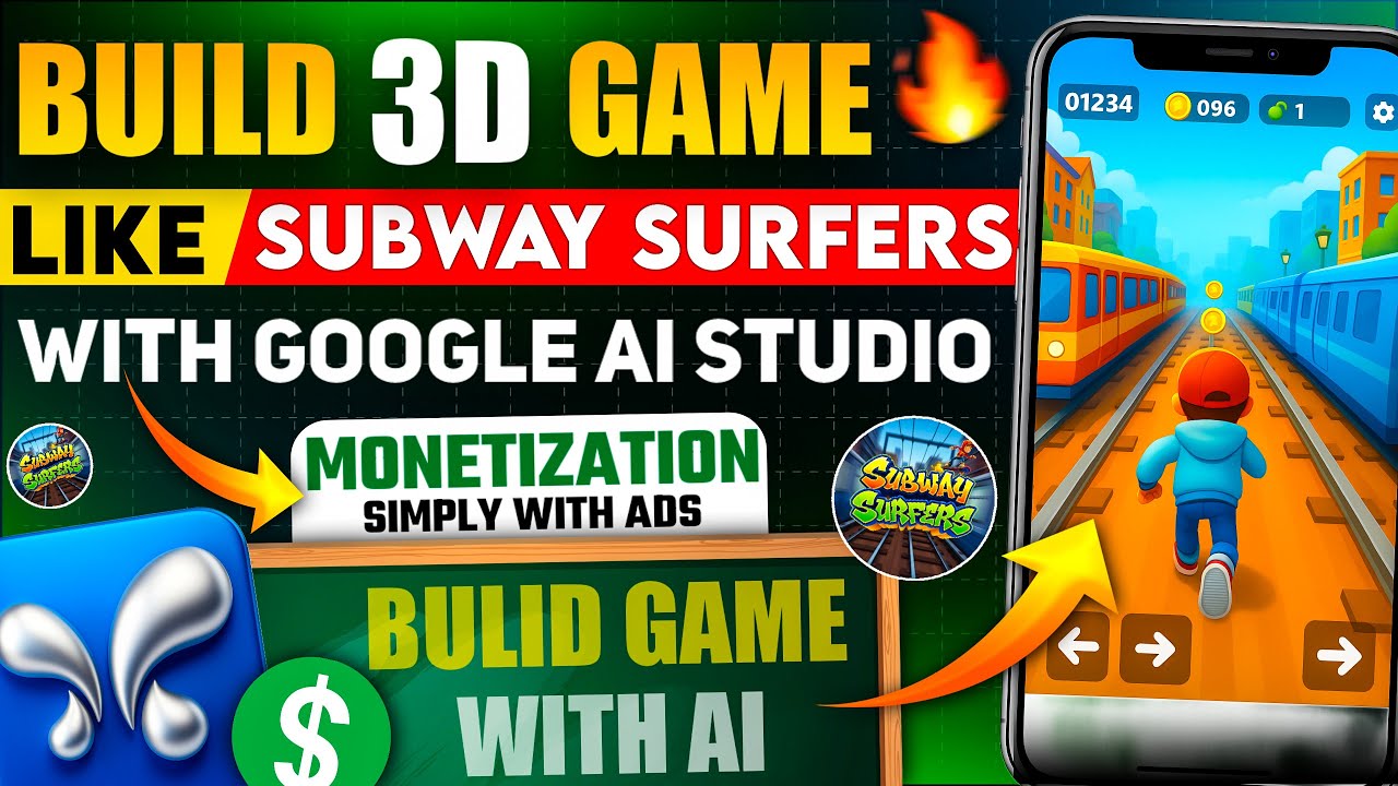 Create a 3D Game Like Subway Surfers on Mobile Using Google Ai Studio | Monetize with Ads