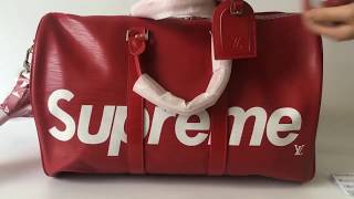 SUPREME X LOUIS VUITTON DUFFLE BAG REVIEW