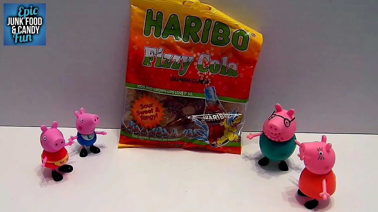 PEPPA PIG & FAMILY, Haribo FIZZY COLA, Kid Candy Review - YouTube