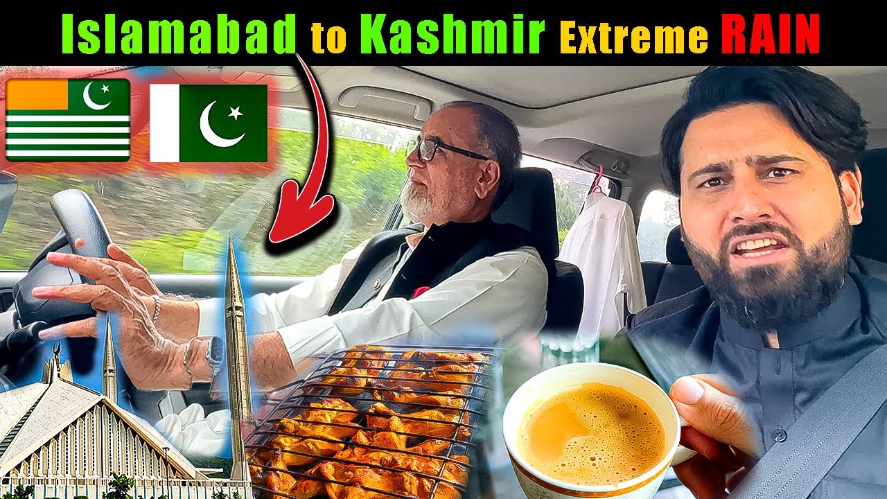 Islamabad to Kashmir in Extreme & dangerous rain -  پلندری کشمیر میں دوپہر کا کھانا اور چائے