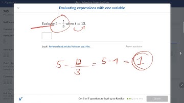 A1.1: Evaluating expressions with one variable (Algebra foundations) - Algebra 1- Khan Academy
