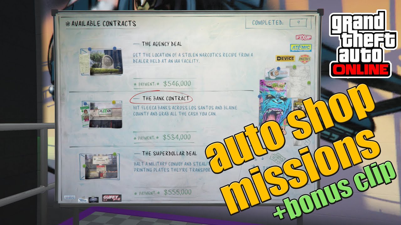 Auto Shop Missions Bonus Clip GTA 5 Online YouTube 