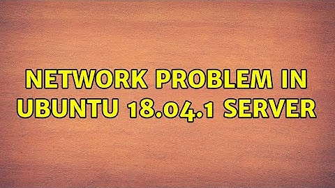 Ubuntu: Network problem in Ubuntu 18.04.1 Server