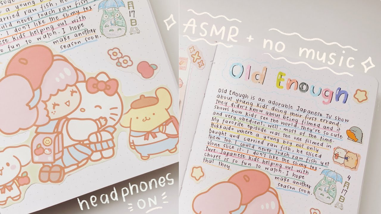 relaxing journal asmr 🌷 20 min, no mid roll ads