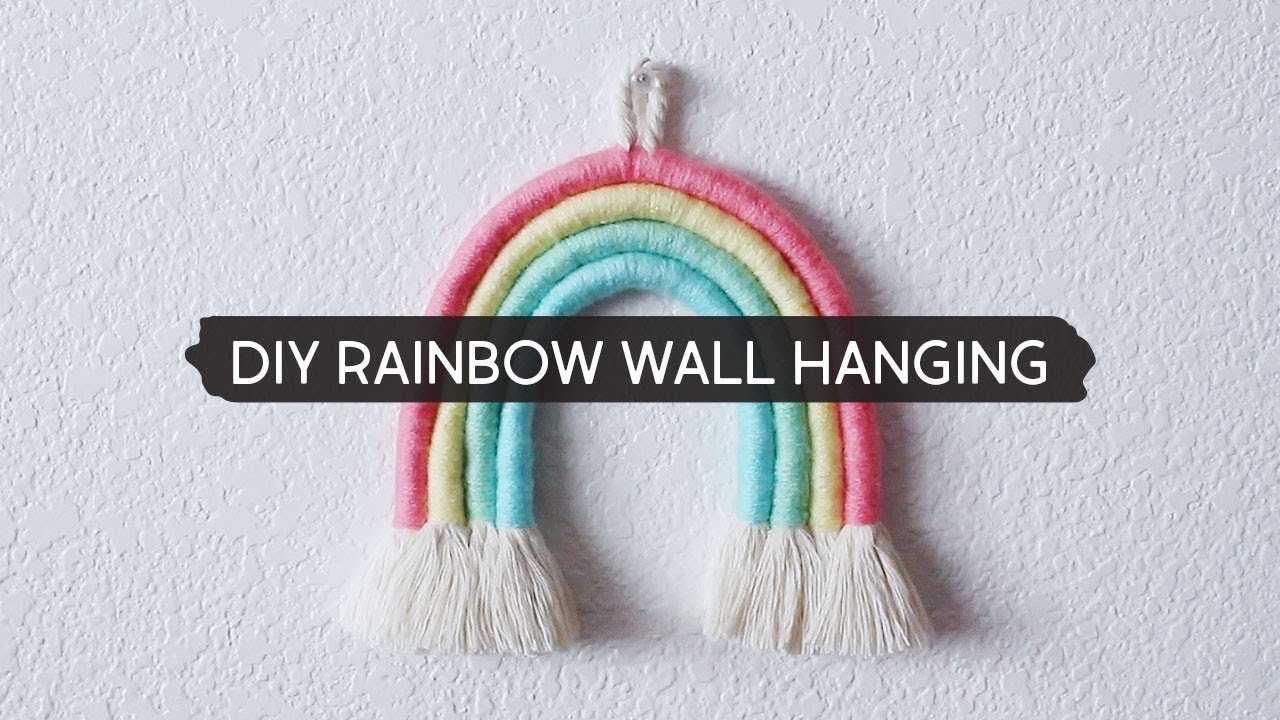 How To Make a Macrame Rope Rainbow Wall Hanging - Wonder Forest