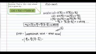 Linear Approximation and Error (Sine Function)