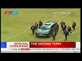 Deputy President William Ruto arrives at Kasarani Stadium for the swearing-in ceremony