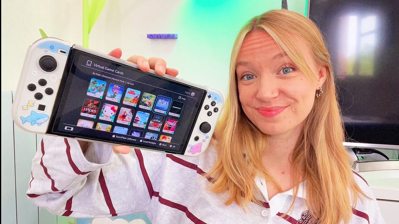 ASMR Nintendo Switch Games Collection + Gum Chewing (Whispered)
