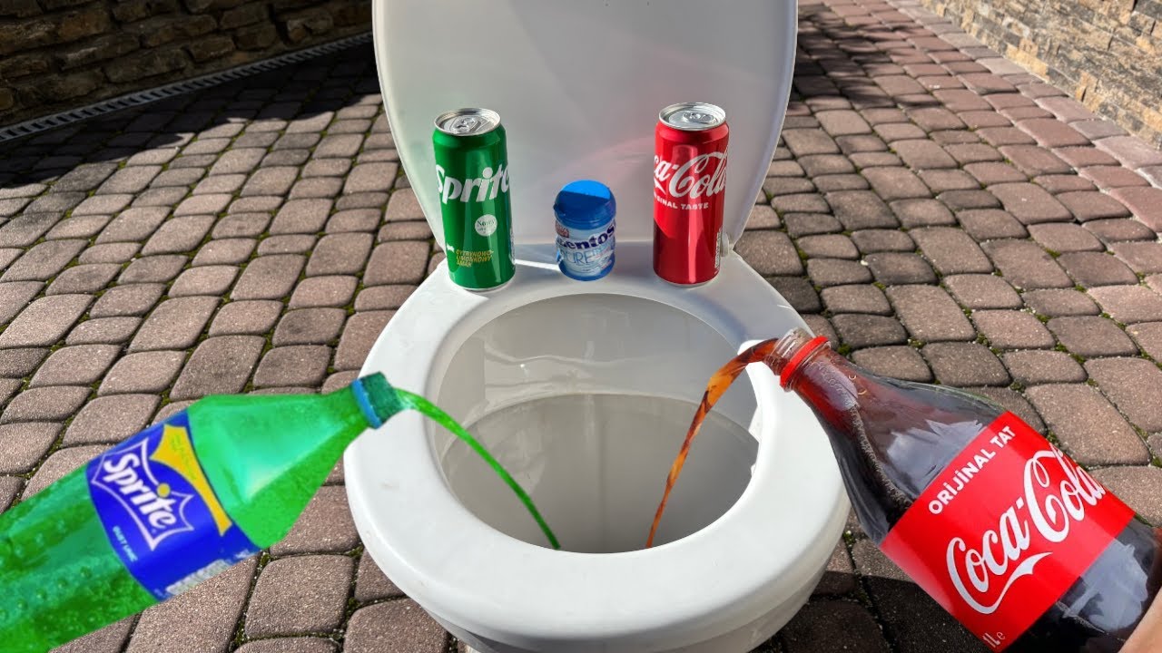 SPRITE, COCA COLA and MENTOS in TOILET! - Experiment