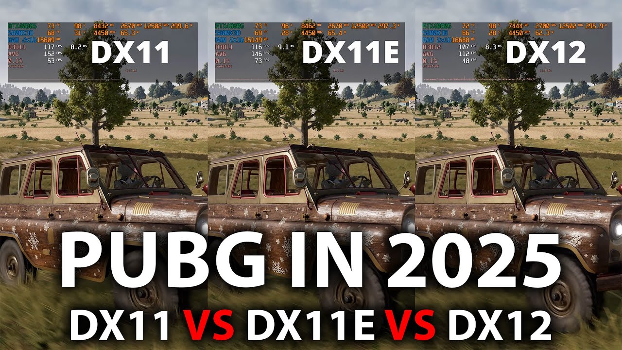 PUBG PERFORMANCE IN 2025 - DX11 vs DX11E vs DX12
