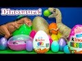 Opening Dinosaur Surprise Eggs with  Tsum Tsum Toys and the Assistant