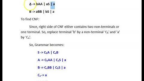 Chomsky Normal Form (CNF) - Theory of Computation