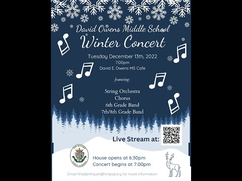 David E Owens Middle School Winter Concert 2022