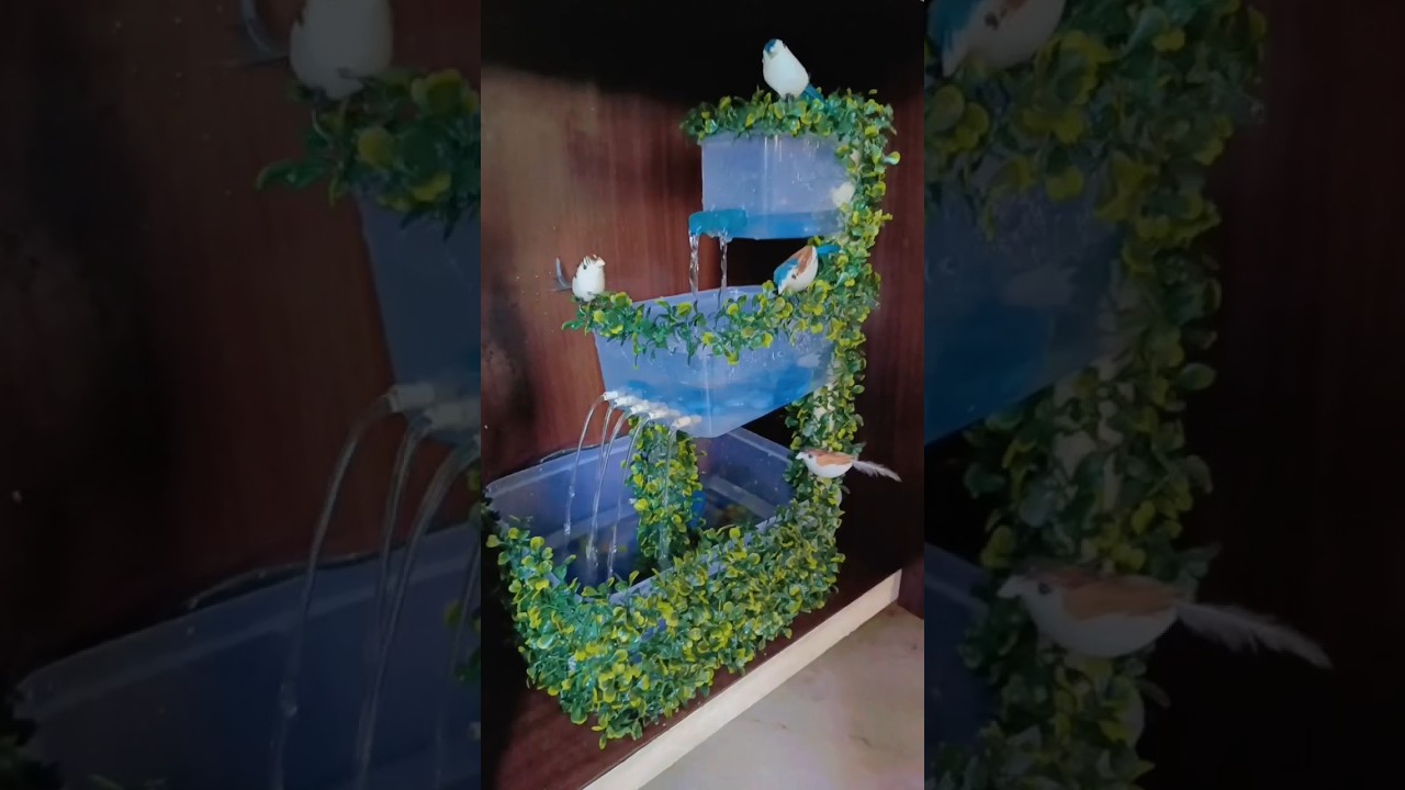 Homemade waterfall with nature.🕊️🍀🌿💦⛲