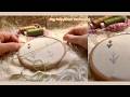 Making a tiny hand embroidery tulip flower/How to make the easiest tulip flower embroidery tutorial