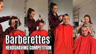 HEADSHAVE BATTLE! 🏁 2 Barberettes vs. 4 Guys