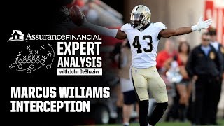 Expert Analysis: Marcus Williams Interception from Week 17 vs Buccaneers (Defense)