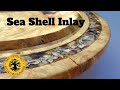 Wood turning - Horse Chestnut burr/burl with Seashell Inlay