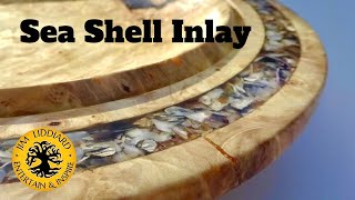 Wood turning - Horse Chestnut burr/burl with Seashell Inlay