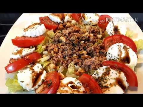 Receta Exprés:Ensalada con Queso Fresco,Atún y Nueces FÁCIL Y DELICIOSA
