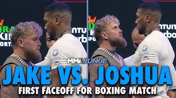 First Jake Paul vs. Anthony Joshua faceoff shows HUGE size difference