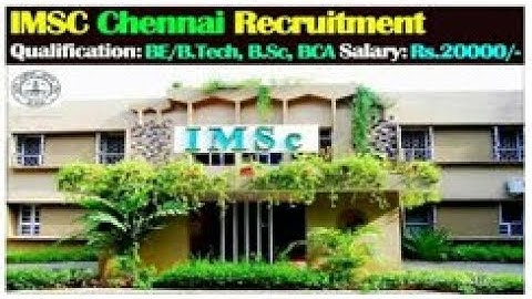 IMSC Chennai Jobs