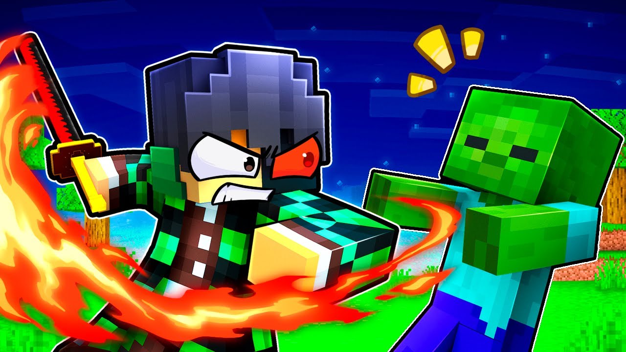 Playing Minecraft as a ZOMBIE SLAYER!