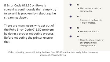 Easy Tips To Fix Roku Error Code 013.50
