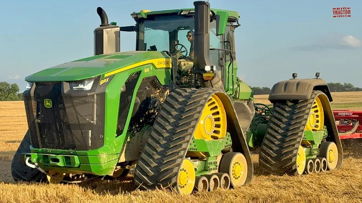 JOHN DEERE 9RX 830 Tractor Seeding Double Crop Soybeans