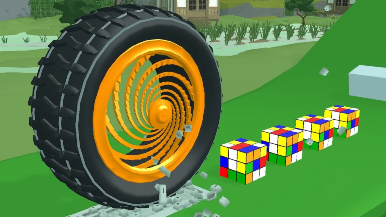 Wheel Smash! Very Satisfying And Relaxing ASMR Slicing Game