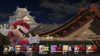 Super Smash Bros For Wii U Aaronitmar Modpack V5 8 Player CPU Battle on Suzaku Castle Omega Form