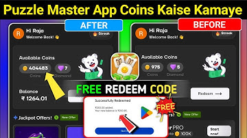 Puzzle Master App Tricks | Puzzle Master App Se Coins Kaise Kamaye | Puzzle Master App Redeem Code