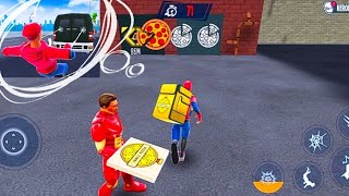 Spiderman Antar Pizza 😂| Bantu Polisi Stop Mobil Perampok 😱| Game Spider-Man ❤️ Papi Reyn screenshot 4