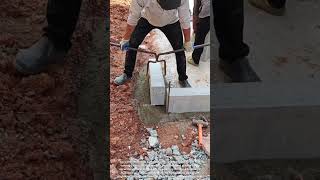 ⚡️🏗️ Curbstone Installation: Heavy-Duty Lifting Tool Hack! #Shorts