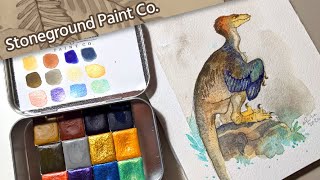 Stoneground Paint Co. // Handmade Watercolour Spotlight & Dinosaur Painting! // Mary Sanche