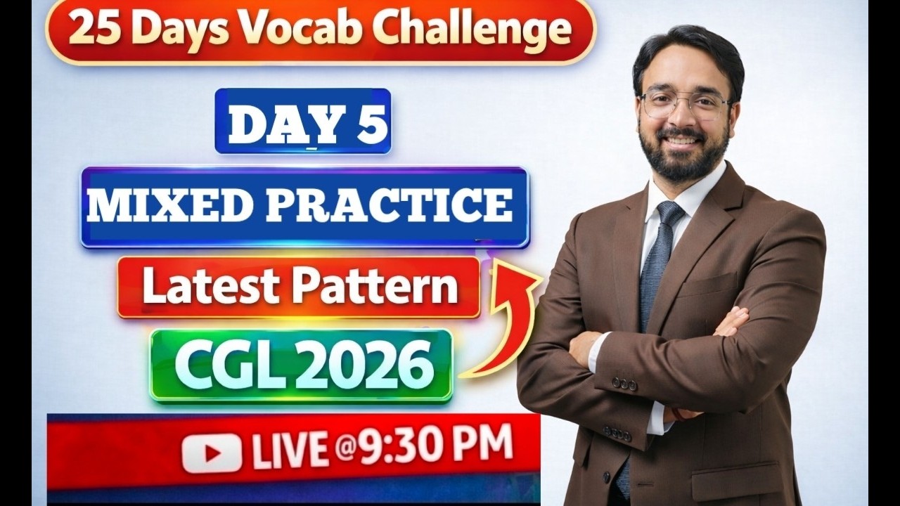 DAY 5 MIXED PRACTICE 20 MCQs !! EDUQUITY LATEST PATTERN !! 25 DAYS VOCAB CHALLENGE !! SSC CGL PYQs