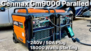 Paralleled GENMAX Portable Inverter Generator Quiet Gas and Propane   (GM9000iED) (GM9000ie) REVIEW