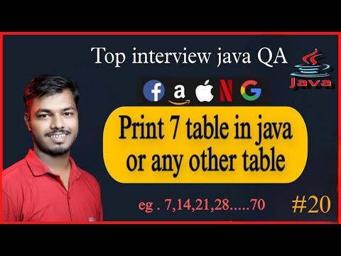 How to print 7 table in java or any other table in java
