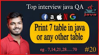 How to print 7 table in java or any other table in java
