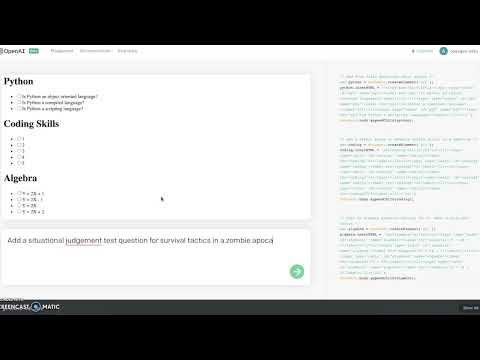 OpenAI Codex Demo Converting Natural Language into Edtech Assessment Types